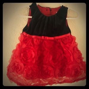 Baby Girl Red Floral Dress 3-6 months